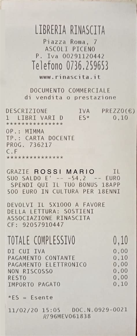 vendita scontrini rolex